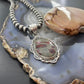 Sterling Silver Southwestern Style Oval Peanut Obsidian Decorated Pendant For Women