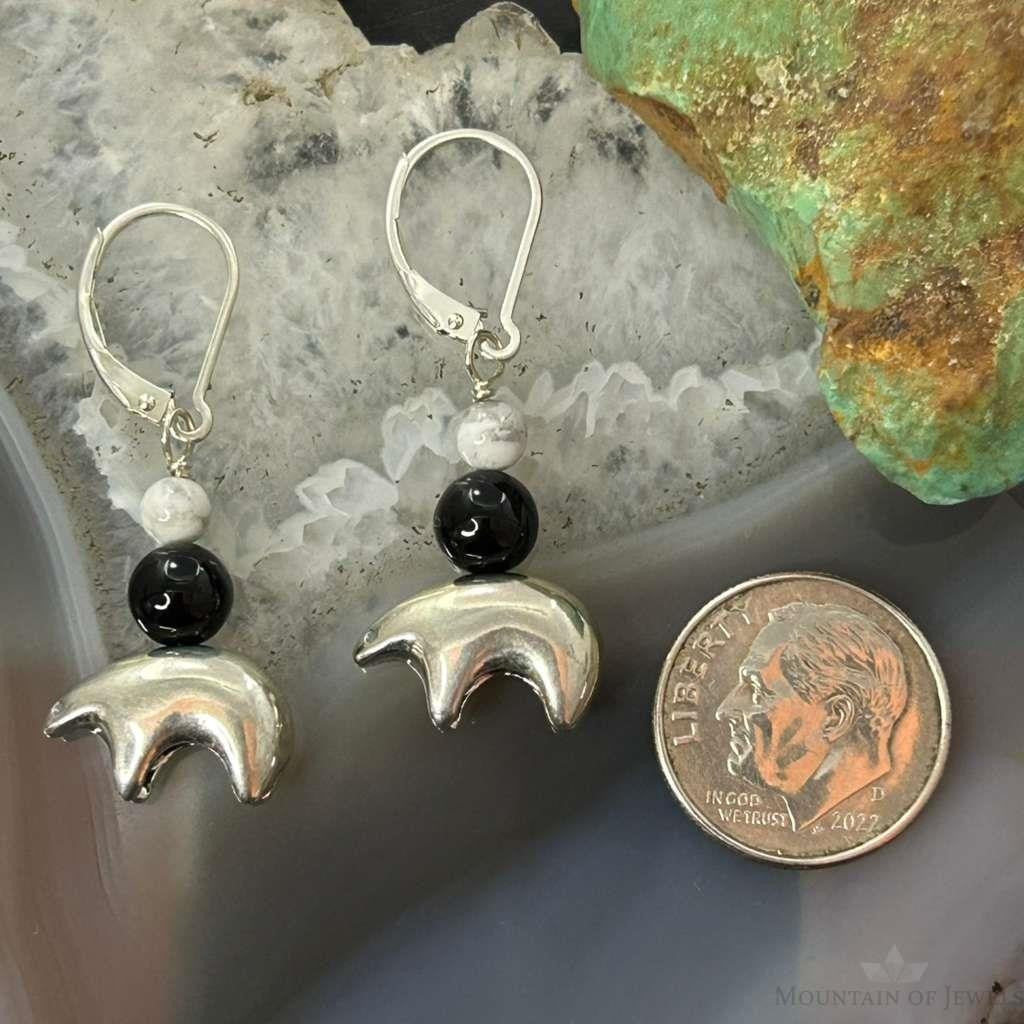Carolyn Pollack Sterling Silver Fetish Bear w/Beads Dangle Earrings For Women