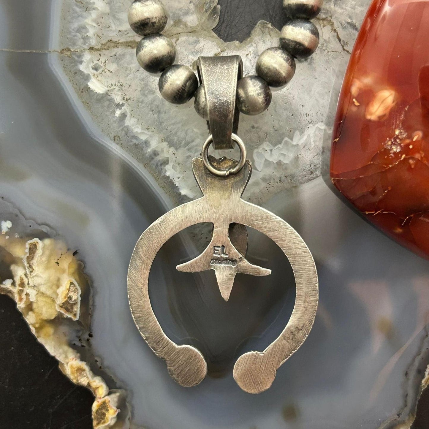 Eva & Linberg Billah Native American Sterling Silver Pink Conch Naja Pendant
