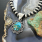 Sterling Silver Southwestern Style Round Sonora Gold Turquoise Pendant For Women