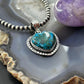 Sterling Silver Southwestern Style Azurite Malachite Heart Pendant For Women #1