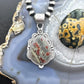 Sterling Silver Southwestern Style Elongated Teardrop Peanut Obsidian Pendant For Women