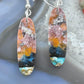 Sterling Silver Oval Chrysocolla Slab Dangle Earrings For Women #215