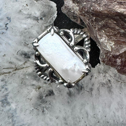 Carolyn Pollack Sterling Silver Rectangle Mother of Pearl Ring For Women