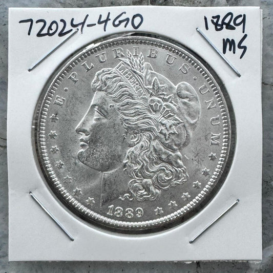 1889 US 90% Morgan Silver Dollar MS Key Date #72024-4GO