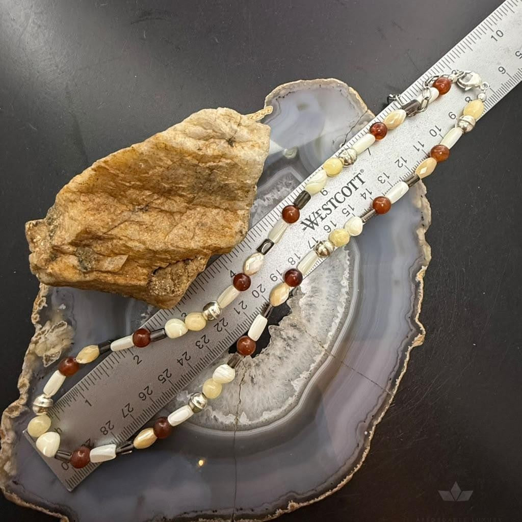 Carolyn Pollack Sterling Silver Multistone Beads 22" Necklace For Women