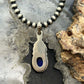 Sterling Silver Southwestern Style Oval Lapis Decorated Charm/Pendant For Women