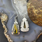 Sterling Silver Southwestern Style Triangle Yellow Jasper Dangle Earrings For Women