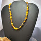 Sterling Silver 8mm Round Yellow Jasper 16" Necklace For Women