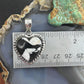 Sterling Silver Southwestern Style White Buffalo Decorated Heart Pendant For Women