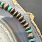 Southwestern Style Copper 8mm Navajo Pearl Saucer & Turquoise 18"-20" Necklace