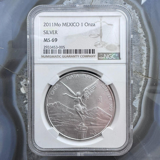 2011 Mexico One Ounce .999 Fine Silver NGC MS69 #005