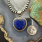 Sterling Silver Southwestern Style Lapis Heart Decorated Pendant For Women #3