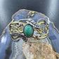 Carolyn Pollack Sterling Silver & Brass Oval Turquoise Decorated Bracelet For Women