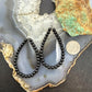 Sterling Silver 4mm Onyx Beads Hoop Dangle Earrings For Women