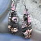 Sterling Silver Elongated Teardrop Rhodonite Slab Dangle Earrings For Women #233