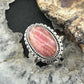 Sterling Silver Southwestern Style Oval Rhodochrosite Ring Size 7 For Women
