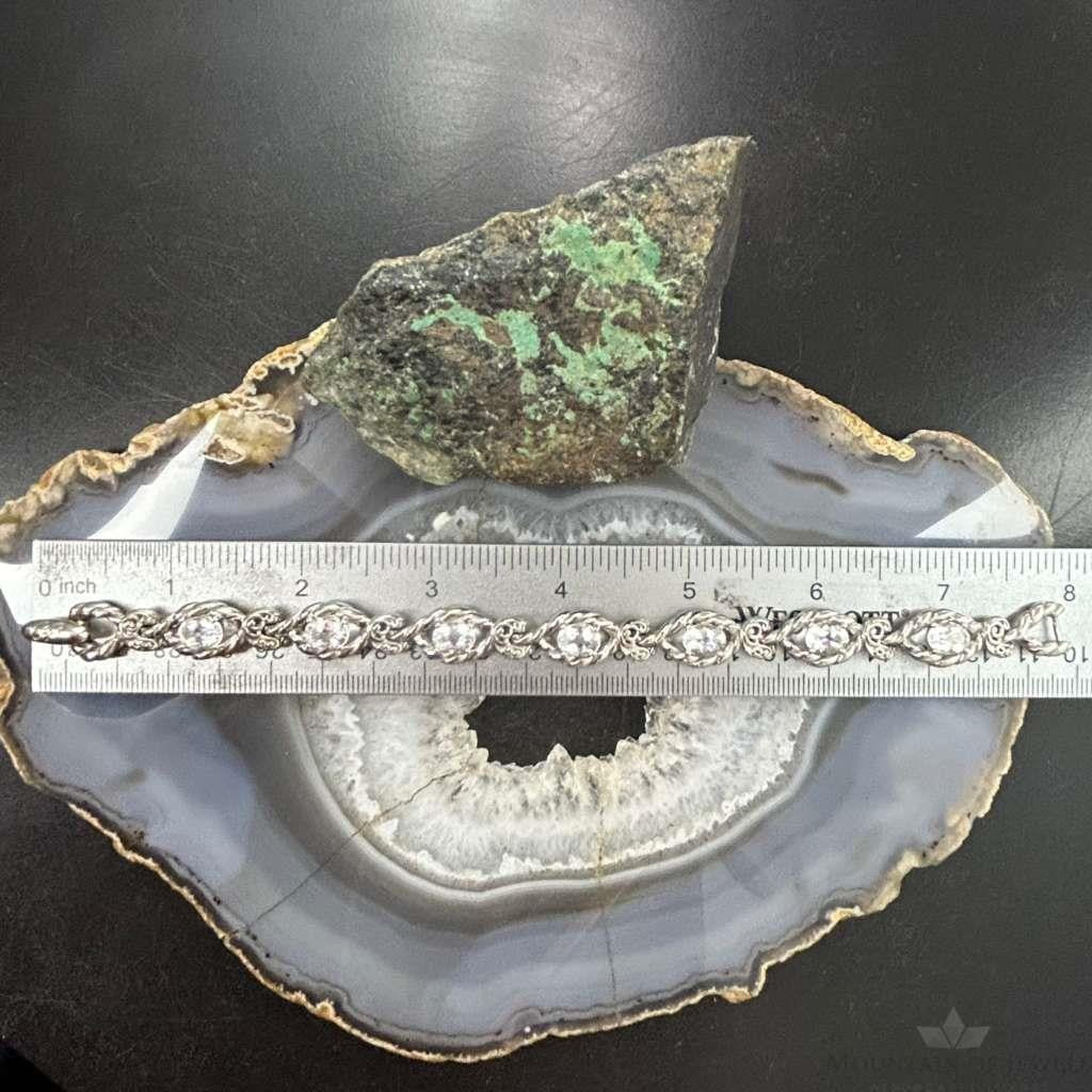 Carolyn Pollack Sterling Silver 6 Faceted White Topaz Link Bracelet For Women