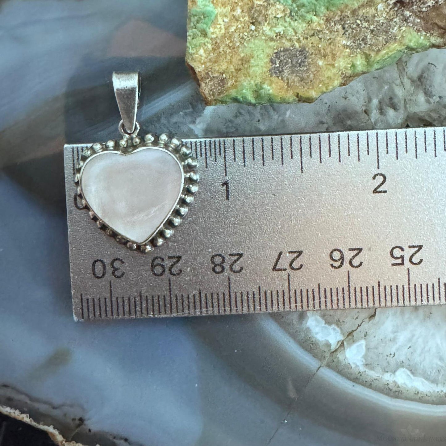 Sterling Silver Mother of Pearl Heart Pendant For Women