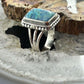 Sterling Silver Southwestern Style Shattuckite Decorated Bar Ring Size 7 For Women