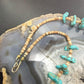 Vintage Native American Chunky Turquoise & Heishi Beads 20" Necklace For Women