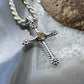 Carolyn Pollack Sterling Silver Citrine Dot Decorated Cross Pendant For Women