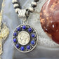 Genuine 1941 90% Silver Mercury Dime Coin w/Lapis Decorated Unisex Pendant #1