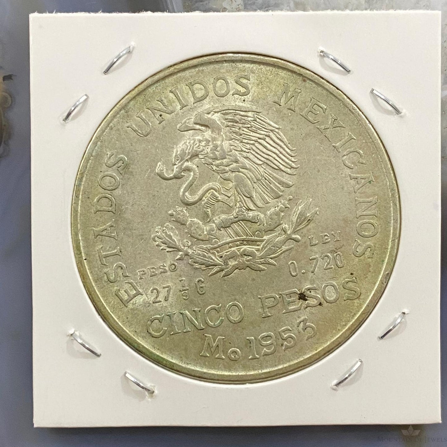 1953 Mexico 5 Pesos .720 Silver Coin #52023-3U