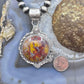 Sterling Silver Southwestern Style Round Red Moss Agate Decorated Pendant For Women