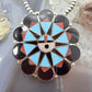 Delwin Gasper Zuni Sterling Silver Multistone Inlay Sunface Pendant/Brooch For Women