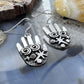 Alex Sanchez Native American Sterling Silver Ancestors Hand Petroglyph Dangle Earrings For Women #1