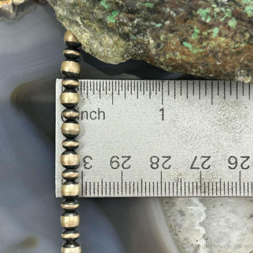 Native American Sterling Silver 5mm Navajo Pearl Beads 7"-8" Bracelet For Women