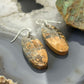 Sterling Silver Oval Maligano Jasper Slab Dangle Earrings For Women #530