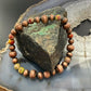 Southwestern Style Copper 6-8mm Navajo Pearl Beads & 6mm Jasper Stretch Bracelet For Women