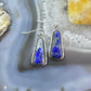 Native American Sterling Silver Triangle Denim Lapis Dangle Earrings For Women