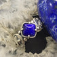 Jody Naranjo Sterling Silver Diamond Shape Lapis Lazuli Petroglyph Ring Size 9 For Women