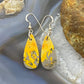Sterling Silver Teardrop Bumblebee Jasper Slab Dangle Earrings For Women #032