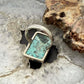 Sterling Silver Southwestern Style Rectangle Turquoise Ring Size 7.5 For Women