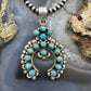 Sterling Silver Southwestern Style Multi Turquoise Decorated Naja Pendant For Women