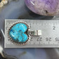 Sterling Silver Southwestern Style Chrysocolla Heart Shape Pendant For Women