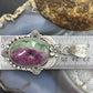 Sterling Silver Southwestern Style Oval Ruby Zoisite Pendant For Women
