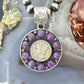 Genuine 1942 90% Silver Mercury Dime Coin w/Purple Dahlia Decorated Unisex Pendant