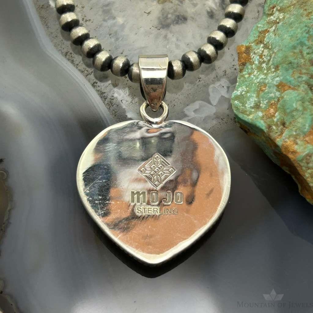 Sterling Silver Southwestern Style Charoite Heart Pendant For Women #3