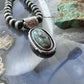 Native American Sterling Silver Elongated Oval Turquoise Unisex Pendant #1