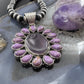 Native American Sterling Silver Wampum & Phosphosiderite Cluster Pendant For Women