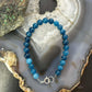 Sterling Silver 6mm Apatite Beads 7" Bracelet For Women