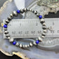 Carolyn Pollack Sterling Silver Navajo Pearl Style Bead & Lapis Bead Stretch Bracelet For Women