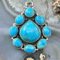Sterling Silver Southwestern Style Mohave Turquoise Cluster Pendant For Women #2