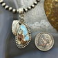 Sterling Silver Southwestern Style Triangular Golden Hill Turquoise Pendant For Women