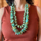 Vintage 2 Strands Chunky Natural Turquoise Stone Necklace For Women For Women